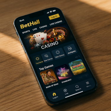 BetHall Casino Mobile Ansicht - Responsive Design für Smartphone und Tablet